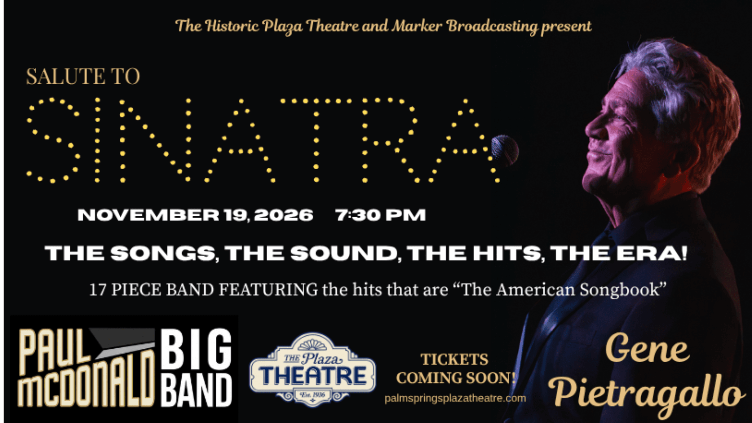 Salute to Sinatra With Gene Pietragallo & The Paul McDonald Big Band